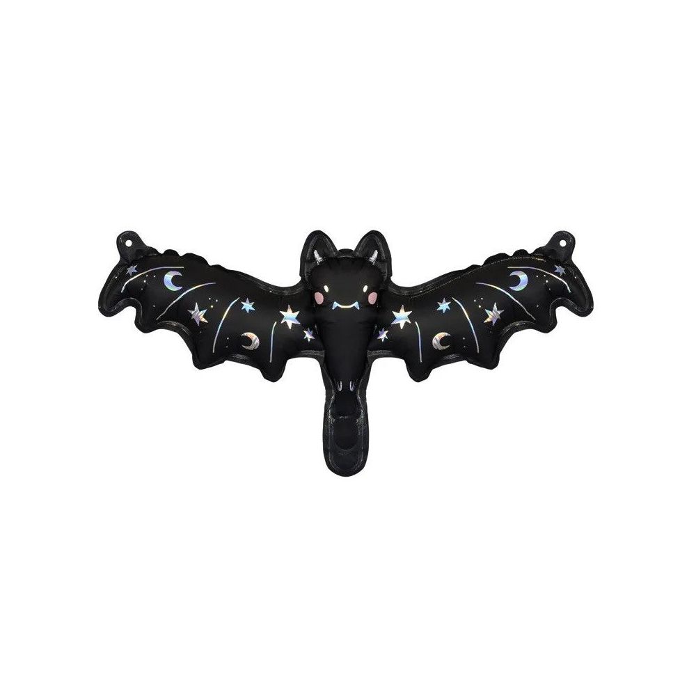 Foil balloon for Halloween - PartyDeco - Bat, black, 35 x 12 cm