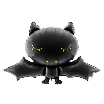 Balon foliowy na Halloween - PartyDeco - Nietoperz, czarny, 80 x 52 cm