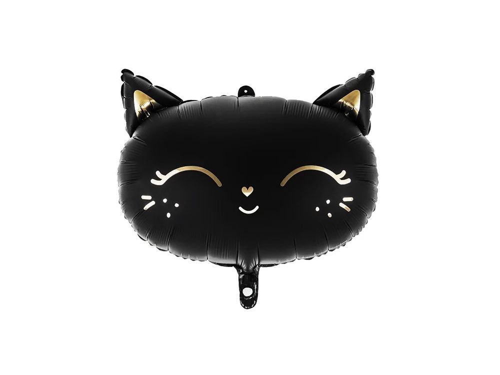 Balon foliowy na Halloween - PartyDeco - Kotek, czarny, 48 x 36 cm