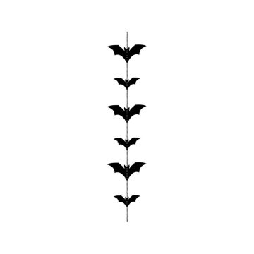 Decorative garland for Halloween - PartyDeco - Bats, black, 1.5 m