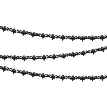 Decorative garland for Halloween - PartyDeco - Bats, black, 4 m