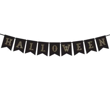 Girlanda dekoracyjna na Halloween - PartyDeco - czarna, 20 x 175 cm