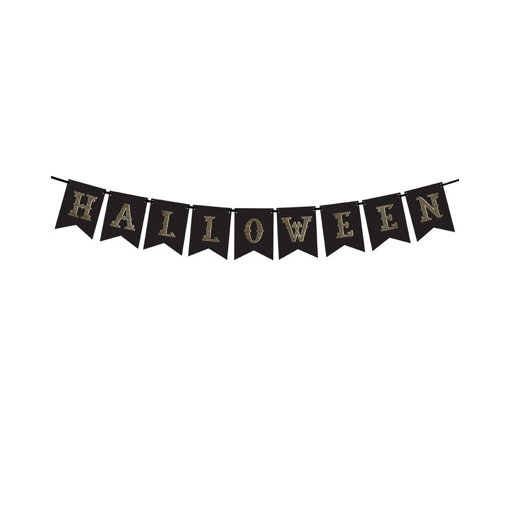 Decorative garland for Halloween - PartyDeco - black, 20 x 175 cm