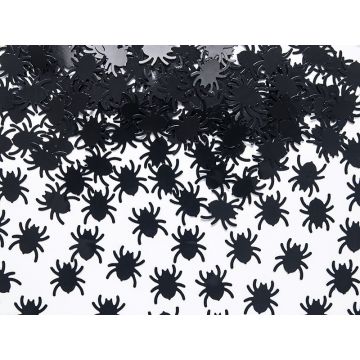 Konfetti dekoracyjne na Halloween - PartyDeco - Pająki, czarne, 15 g