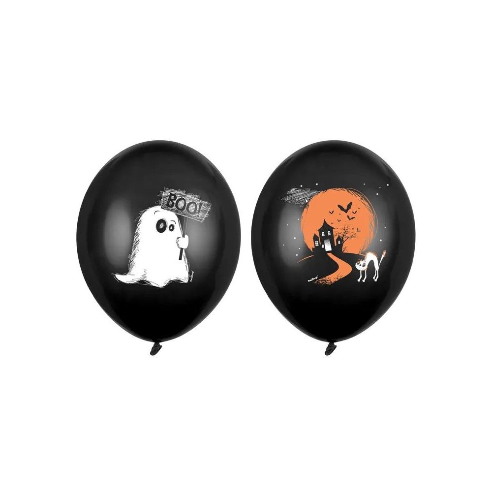 Balony lateksowe na Halloween - PartyDeco - Boo!, mix, 30 cm, 6 szt.