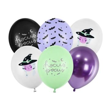 Latex balloons for Halloween - PartyDeco - Witch, mix, 30 cm, 6 pcs.