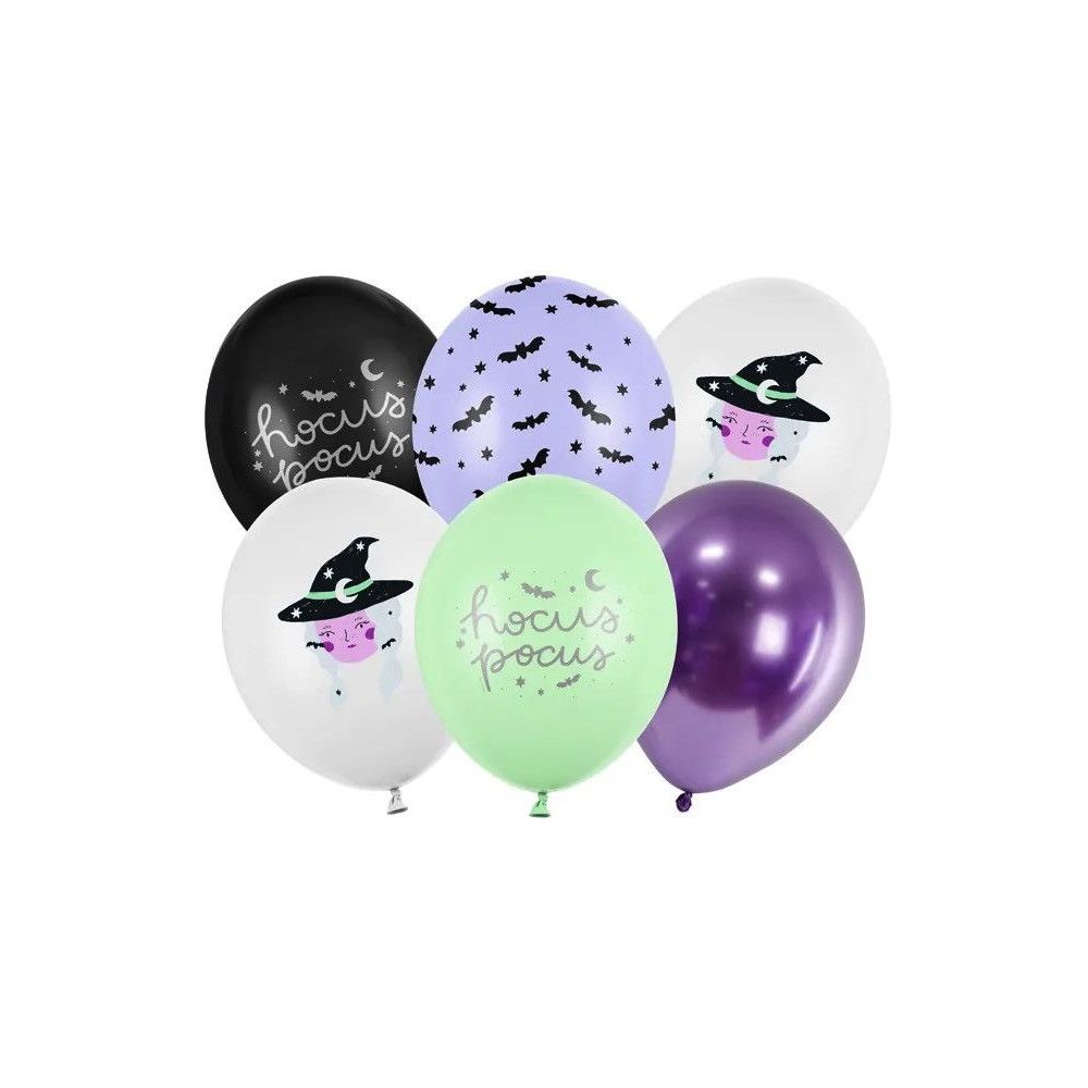 Balony lateksowe na Halloween - PartyDeco - Witch, mix, 30 cm, 6 szt.