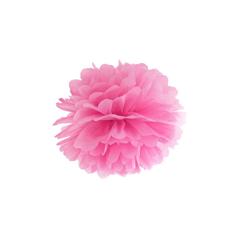 Pompon bibułowy - PartyDeco - różowy, 25 cm