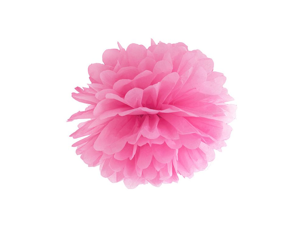 Pompon bibułowy - PartyDeco - różowy, 25 cm