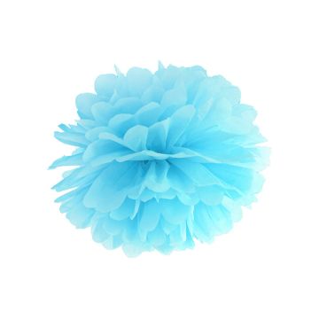 Tissue paper decoration - PartyDeco - Pompom, blue, 25 cm
