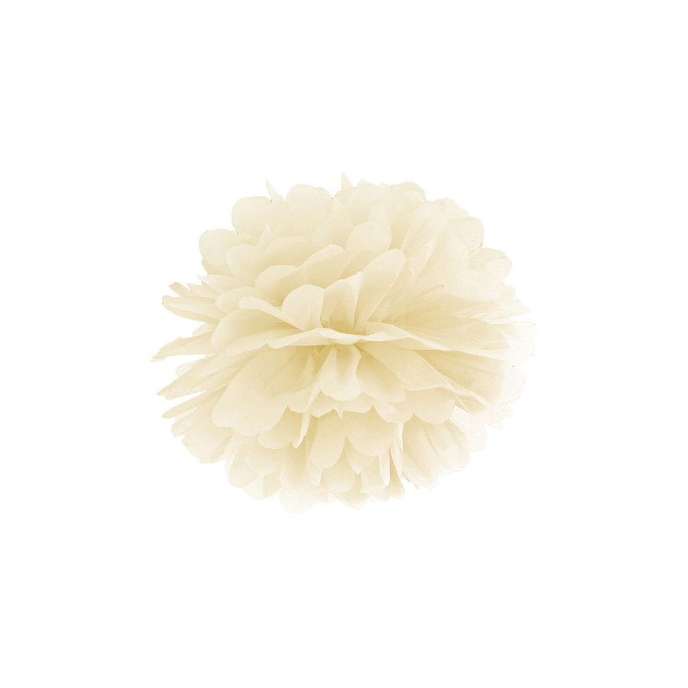 Tissue paper decoration - PartyDeco - Pompom, ivory, 25 cm