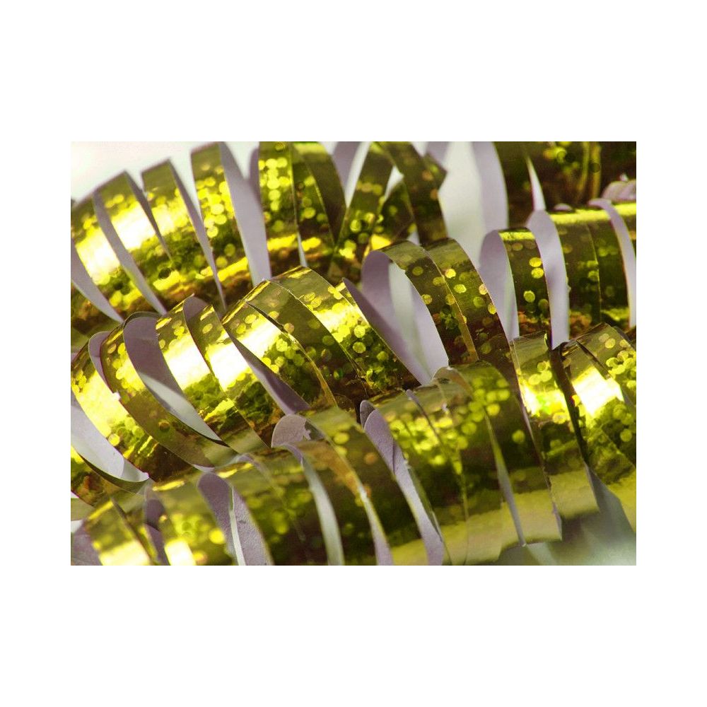 Streamers - PartyDeco - holographic, gold, 3.8 m