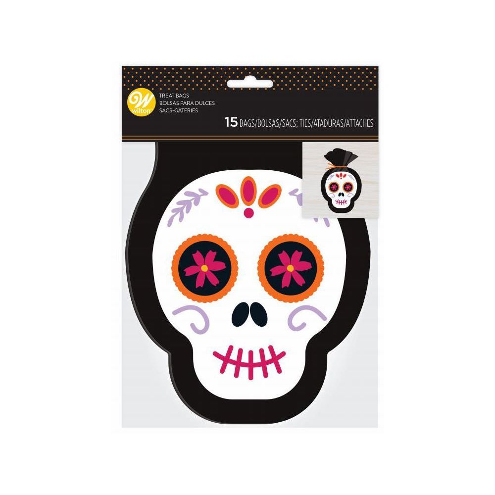 Decorative Halloween bags - Wilton - Skull, 15 pcs.