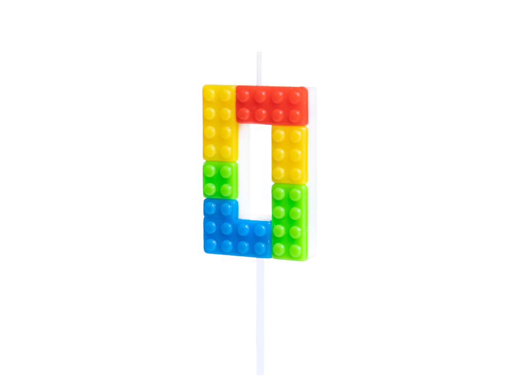 Birthday candle - number 0, blocks