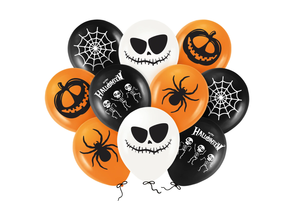 Eco latex balloons for Halloween - mix 30 cm 10 pcs
