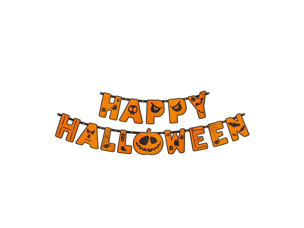 Girlanda Happy Halloween - pomarańczowa 185 cm
