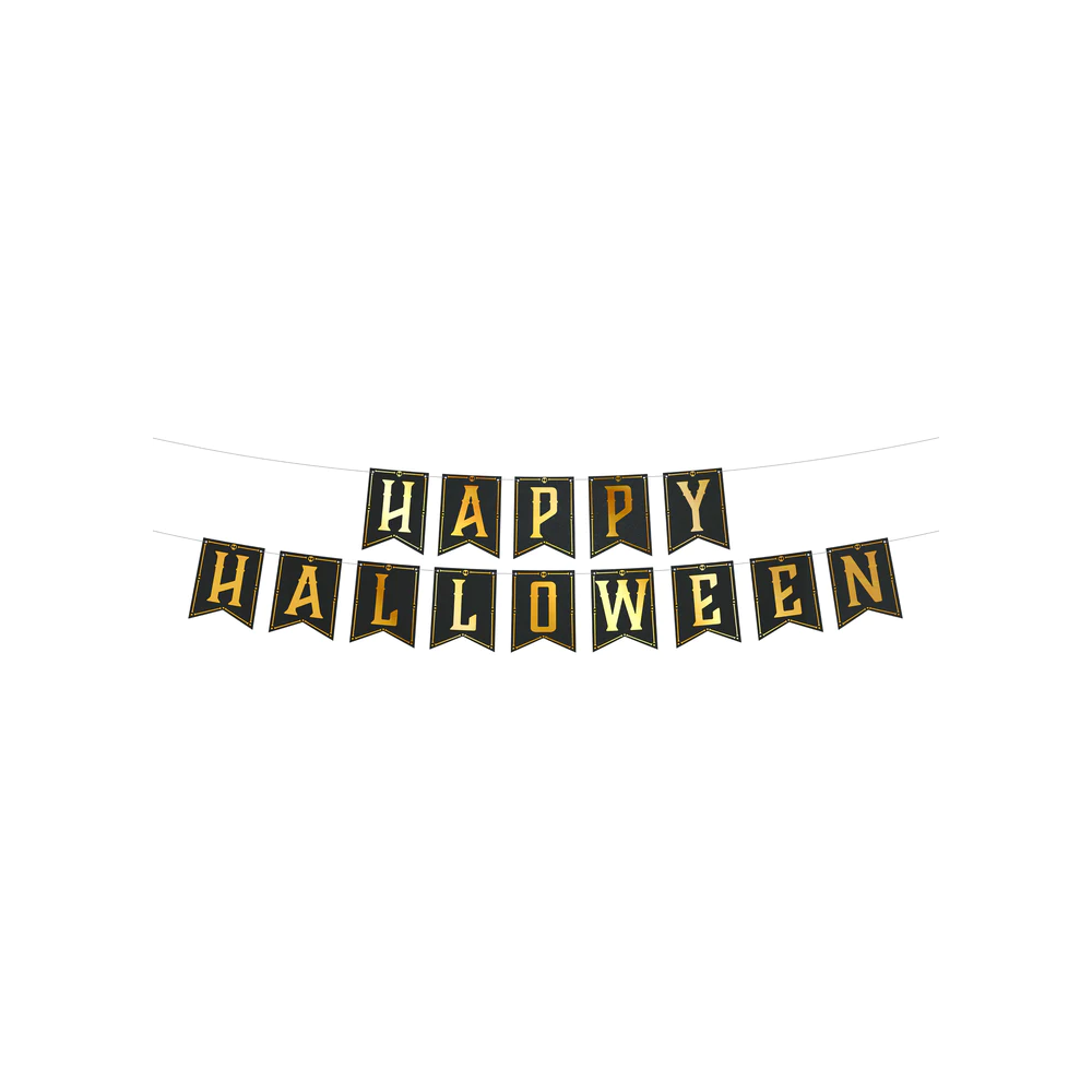 Decorative Garland - Happy Halloween, black, 250 cm