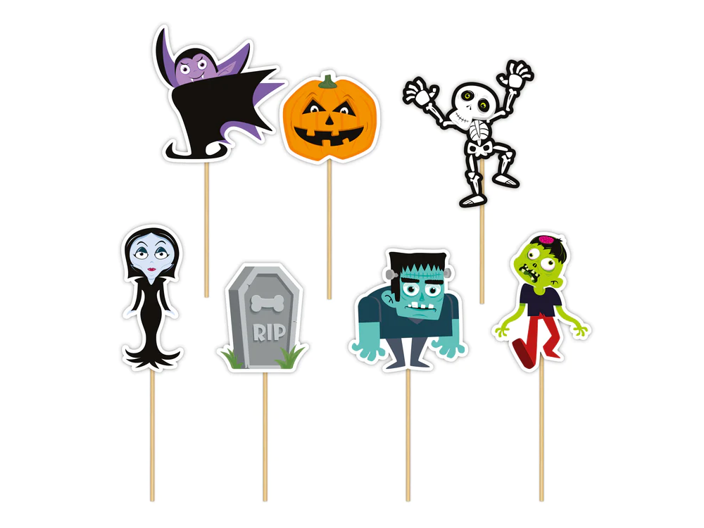 Toppery do muffinek Halloween - Potwory mix 7 szt.