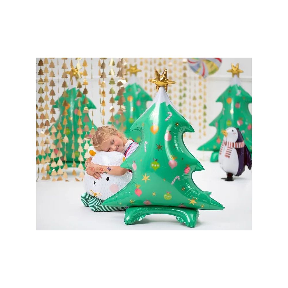 Foil balloon, standing - PartyDeco - Christmas tree, 78 x 94 cm