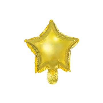 Balon foliowy - PartyDeco - Gwiazdki, złote, 21 cm, 25 szt.