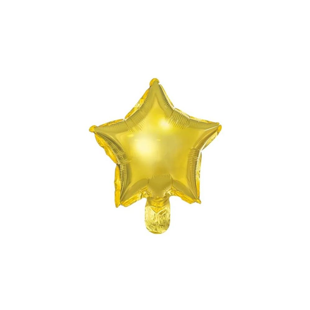 Foil balloon - PartyDeco - Stars, gold, 21 cm, 25 pcs.