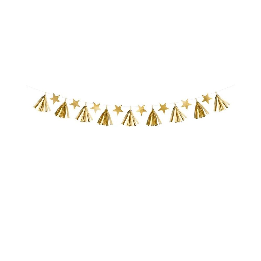 Girlanda dekoracyjna - PartyDeco - Gwiazdy, złota, 1,3 m