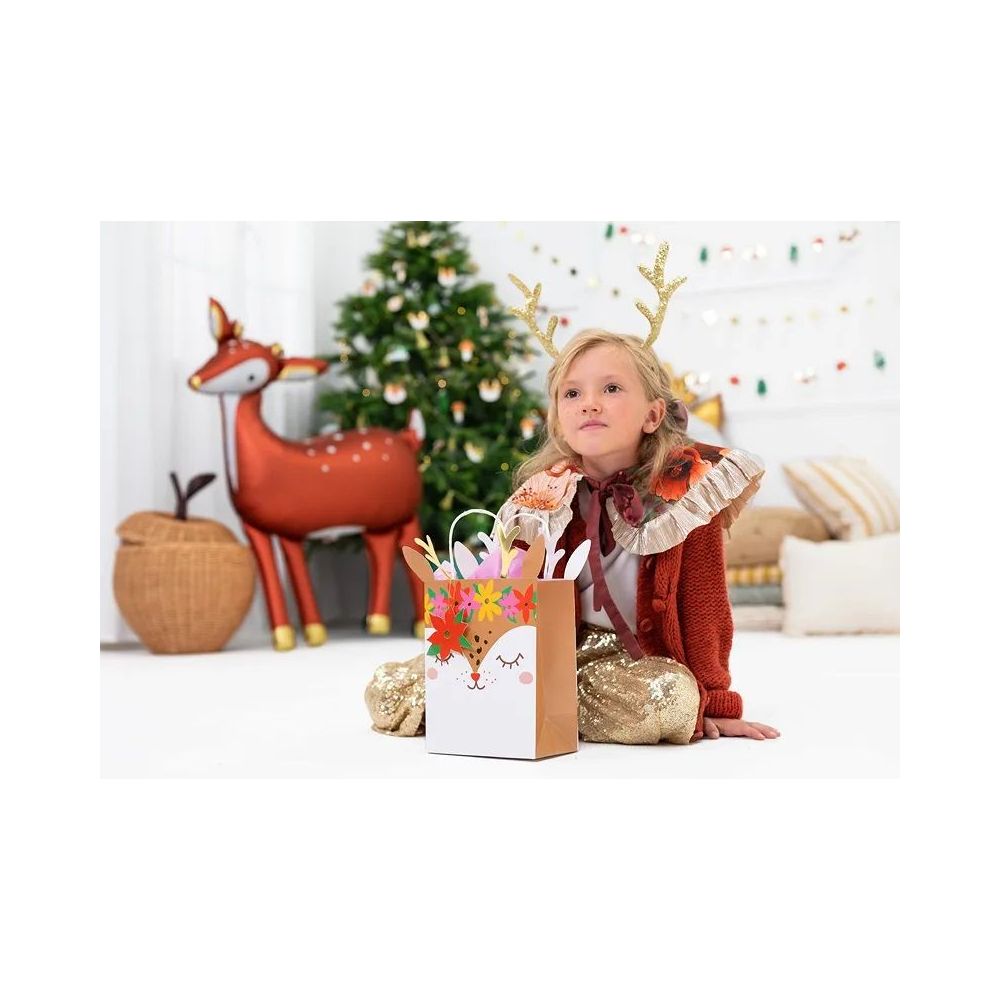 Torebka świąteczna na słodycze - PartyDeco - Jelonek, 20 x 30 cm