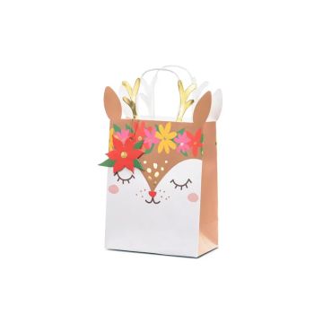 Christmas bag for sweets - PartyDeco - Deer, 20 x 30 cm