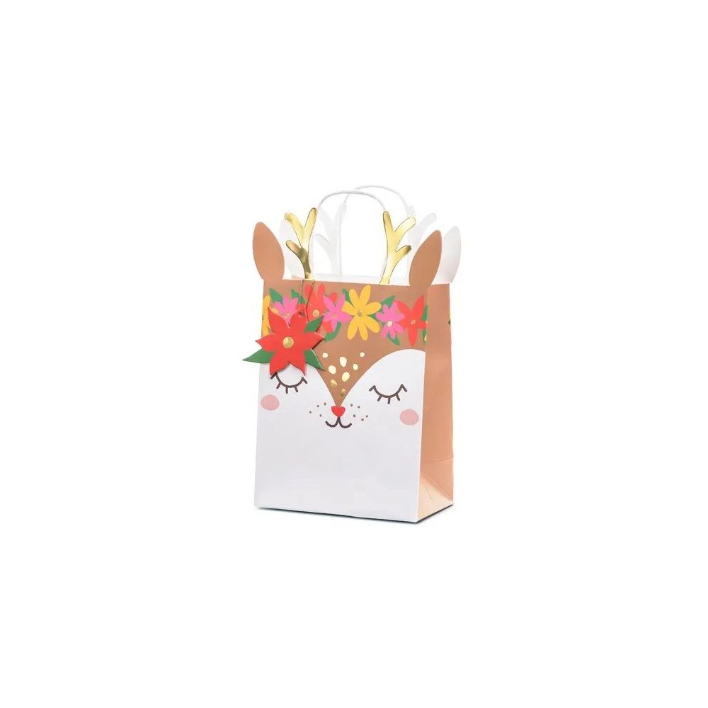 Christmas bag for sweets - PartyDeco - Deer, 20 x 30 cm