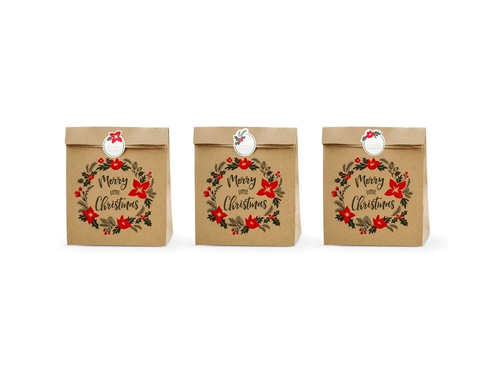 Christmas candy bags - PartyDeco - Merry Little Christmas, 3 pcs.