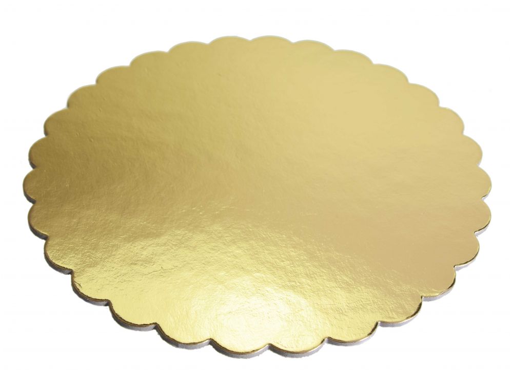 Cake board corrugated - gold, 20 cm