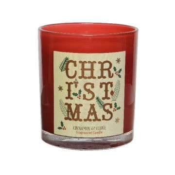 Świeca świąteczna, zapachowa - Kaemingk - Cinnamon & Clove, czerwona