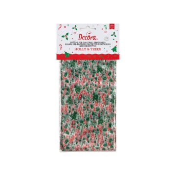 Decorative candy bags - Decora - Holly & Trees, 20 pcs.