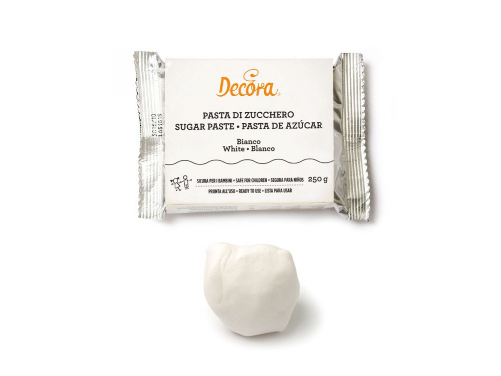 Sugar mass, fondant - Decora - white, 250 g