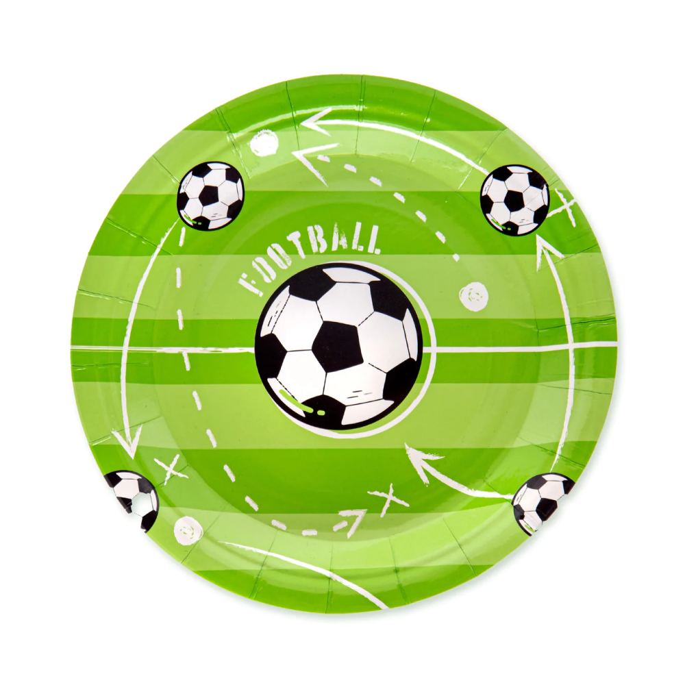Paper plates - Football, 18 cm, 6 pcs.