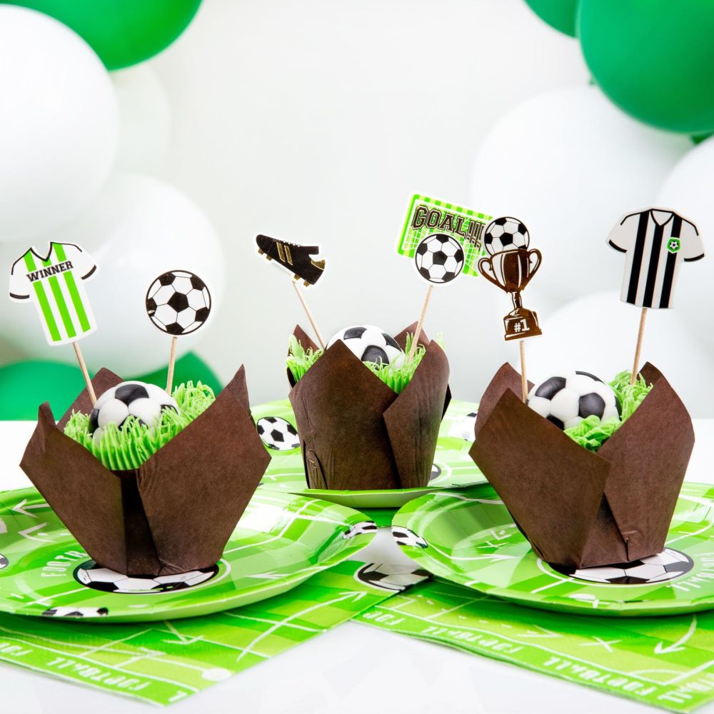 Muffin toppers - Football, mix, 6 pcs.