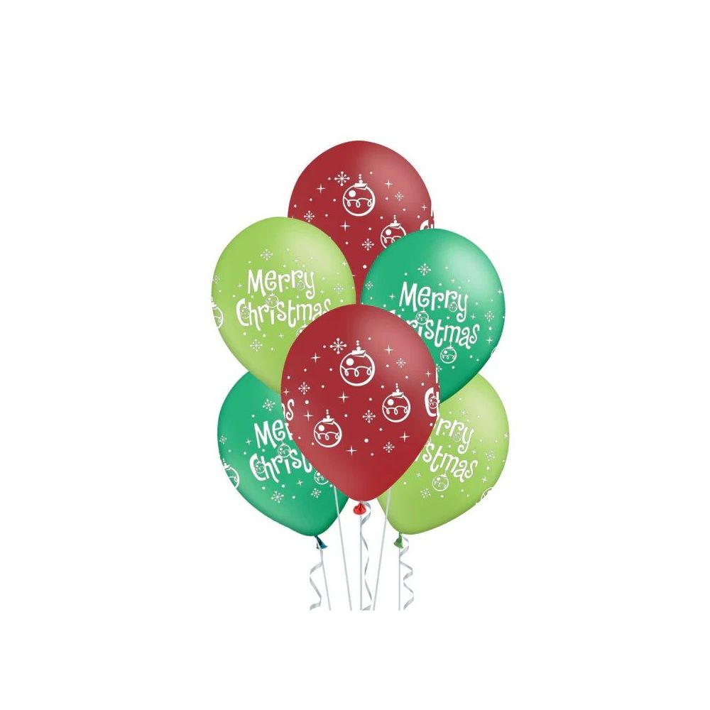 Latex balloons - Merry Christmas, mix, 30 cm, 6 pcs.