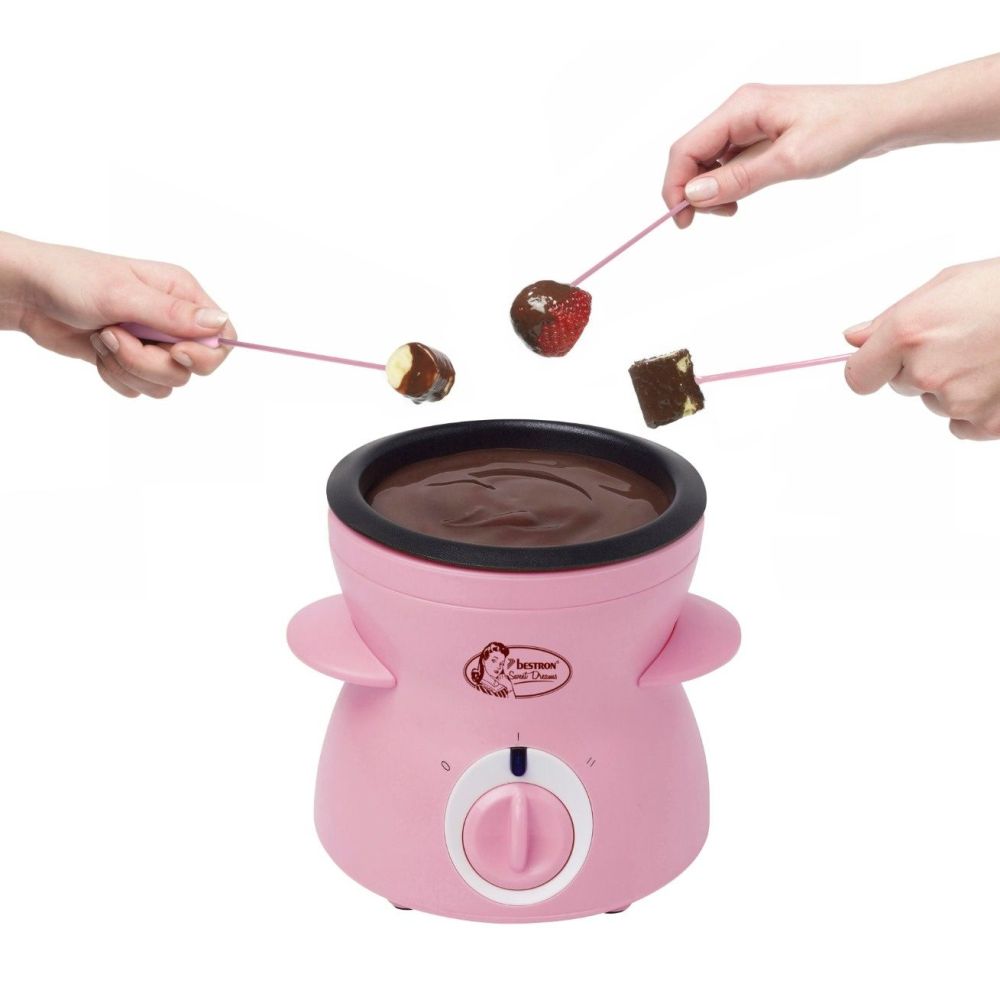 Zestaw do czekoladowego fondue - Bestron - różowy, 300 ml
