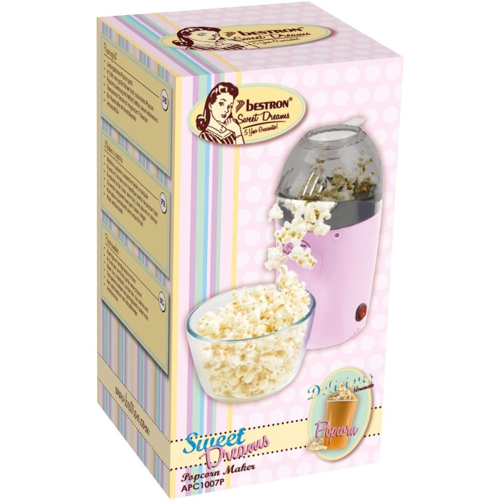 Popcorn maker - Bestron - pink, fat-free