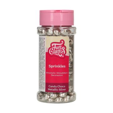 Sugar sprinkles - FunCakes - Candy Choco Metallic Silver, 80 g