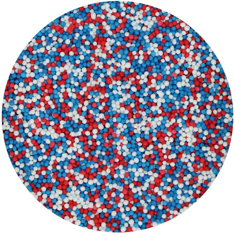 Sugar sprinkles - FunCakes - Red-White-Blue, 80 g