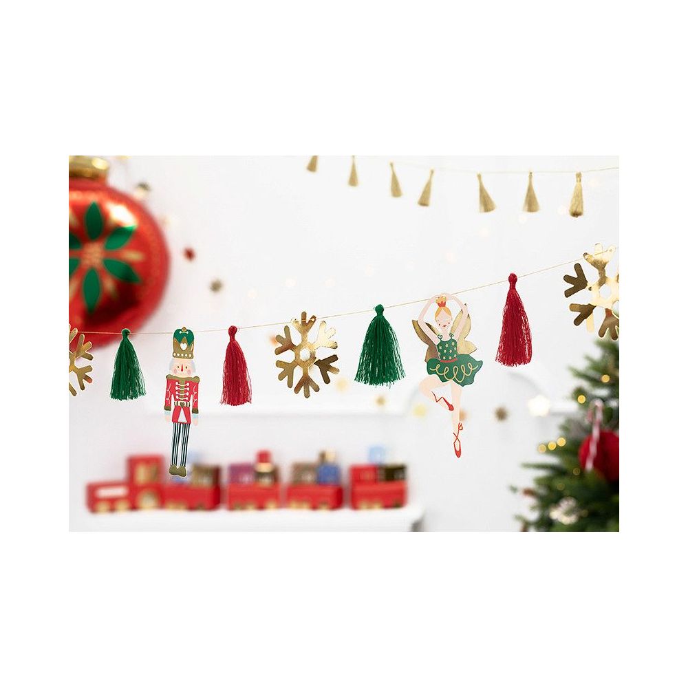 Christmas garland - PartyDeco - Nutcracker, 16.5 cm x 2 m