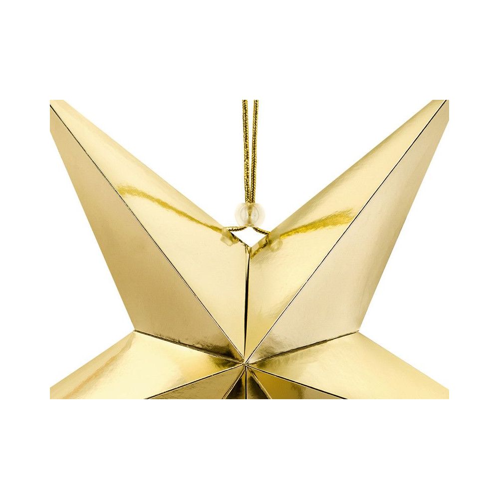 Decorative star - PartyDeco - gold, paper, 30 cm