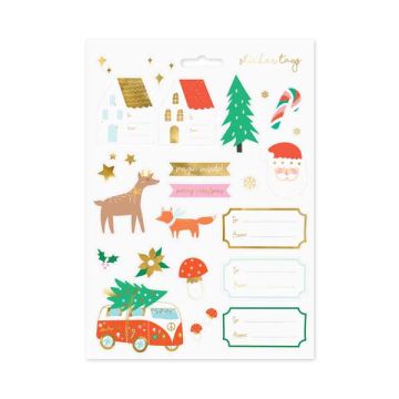 Christmas stickers - PartyDeco - Winter Forest, mix, 20 pcs.