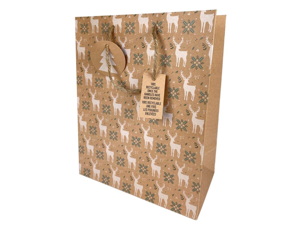 Gift bag, Reindeer - Clairefontaine - 26.5 x 14 x 33 cm