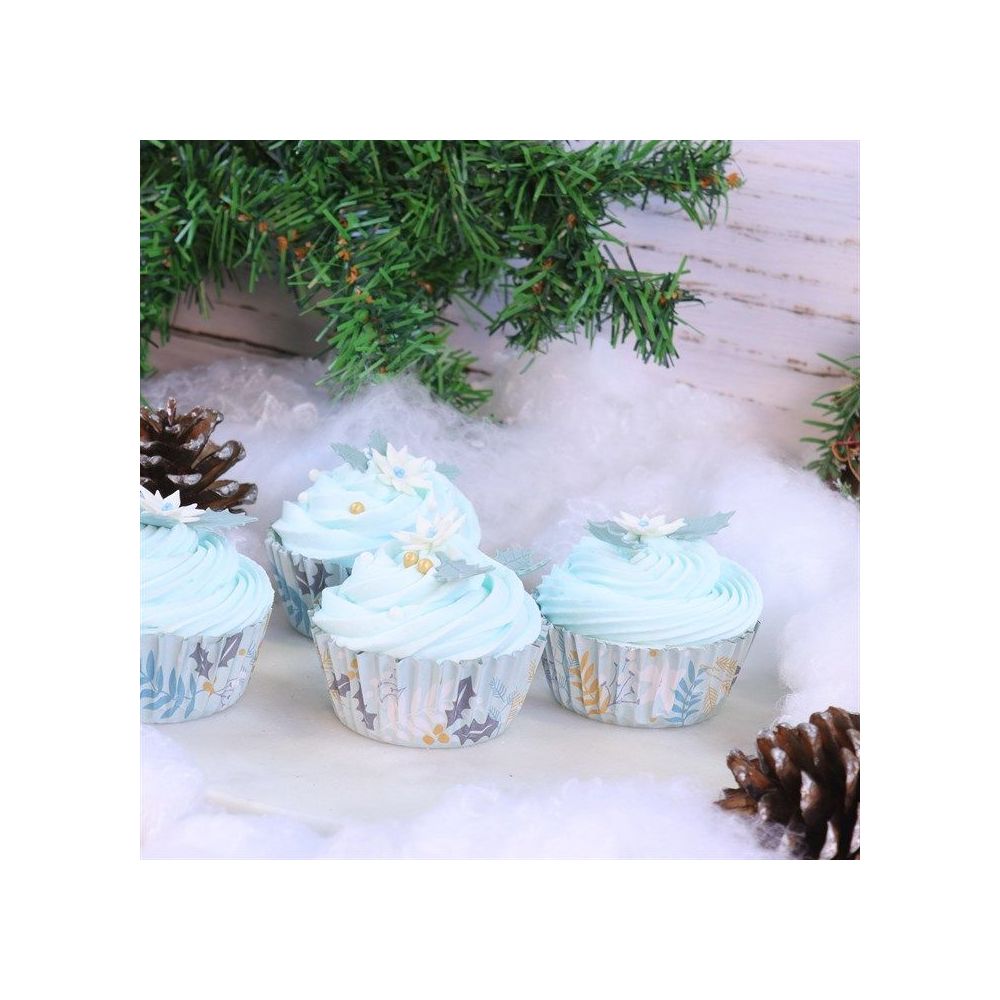 Christmas muffin cases - PME - Floral Festives, 30 pcs.