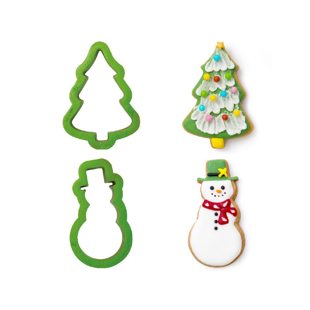 Set of cookie cutters - Azucren - christmas tree and snowman, 2 pcs.