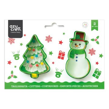 Set of cookie cutters - Azucren - christmas tree and snowman, 2 pcs.