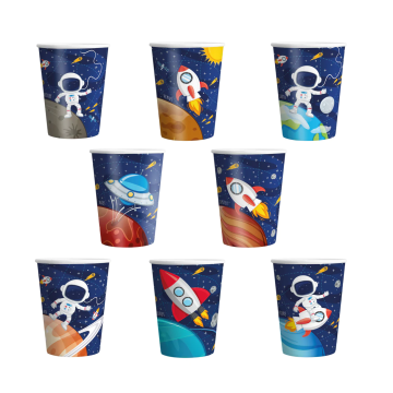 Paper cups - Cosmos, mix, 220 ml, 8 pcs.