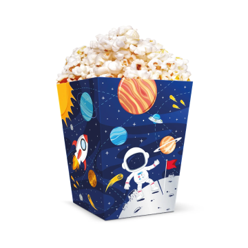 Pudełka na popcorn - Kosmos, 6 szt.